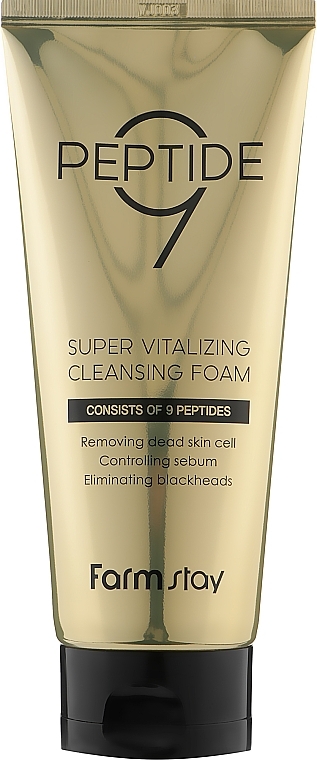 Face Cleansing Foam with Peptides - Farmstay Peptide 9 Super Vitalizing Cleansing Foam — photo N1