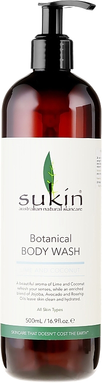 Shower Gel "Lime & Coconut" - Sukin Botanical Body Wash Lime & Coconut — photo N1