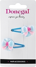 Fragrances, Perfumes, Cosmetics Hair Clips FA-5622, bow, blue - Donegal