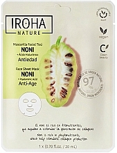 Fragrances, Perfumes, Cosmetics Sheet Mask - Iroha Nature Anti-Age Noni + Hyaluronic Acid Sheet Mask