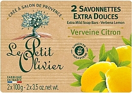 Fragrances, Perfumes, Cosmetics Extra Mild Soap with Lemon & Verbena Extract - Le Petit Olivier 2 extra mild soap bars Verbena and Lemon