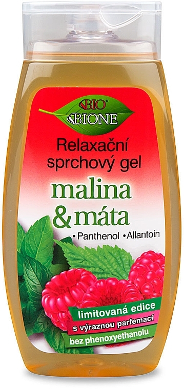 Shower Gel - Bione Cosmetics Relaxing Shower Gel Raspberries And Mint — photo N1