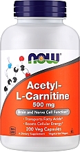 Food Supplement "Carnitine", capsules, 500mg - Now Foods Acetyl-L-Carnitine — photo N1