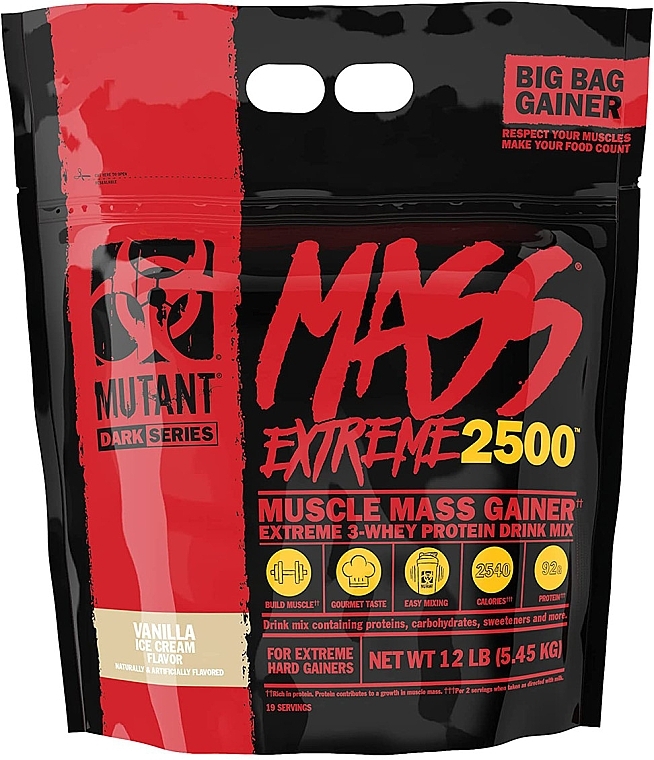 Vanilla Ice Cream Gainer - Mutant Mass Extreme 2500 Vanilla Ice Cream — photo N1