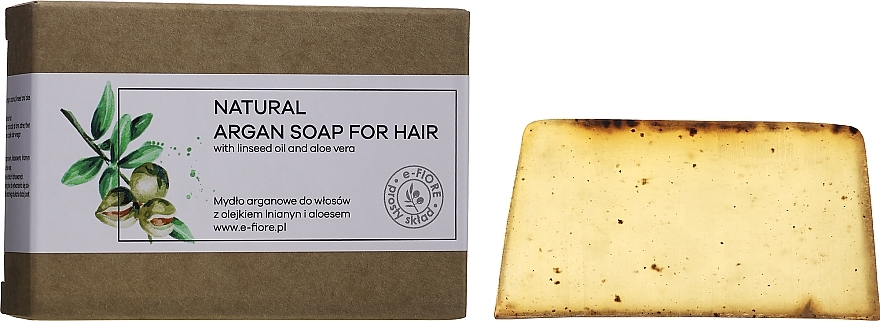 Argan Soap for Hair with Linseed Oil and Aloe Vera - E-Fiore Natural Argan Soap For Hair — photo N3