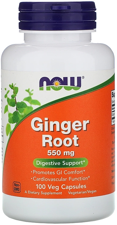 Capsules "Ginger Root", 550mg - Now Foods Ginger Root — photo N1