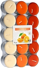 Tealights 'Orange, 30 pcs - Bispol Orange Scented Candles — photo N1