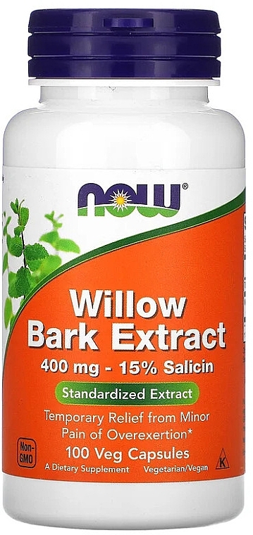 Capsules "Willow Bark Extract" 400mg - Now Foods Willow Bark Extract 400mg Capsules — photo N1