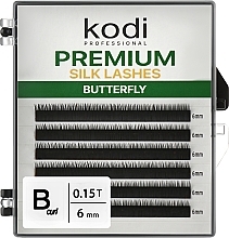 Butterfly Green B 0.15 False Eyelashes (6 rows: 6 mm) - Kodi Professional — photo N1
