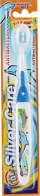 Kids Toothbrush "Silver Care Teen", 7-12 years, blue - Silver Care — photo N2