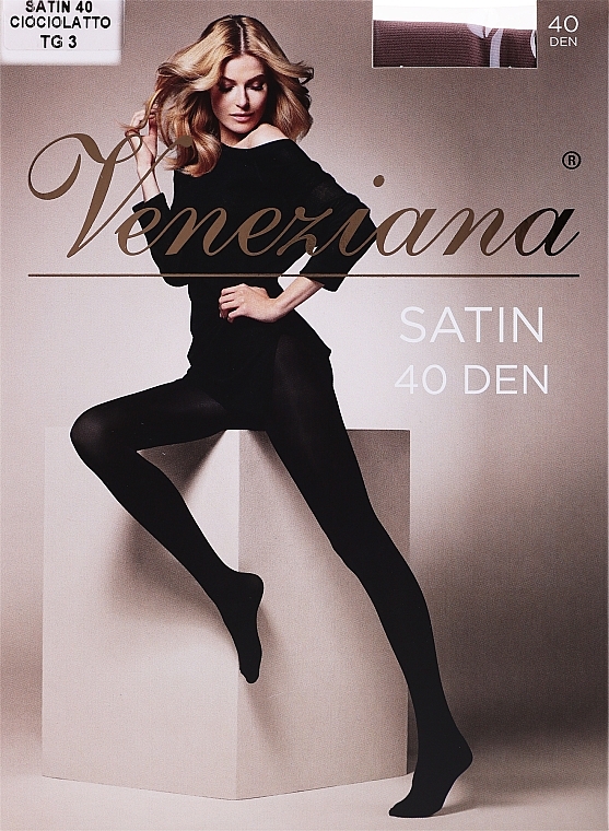 Women's Tights "Satin", 40 Den, ciociolatto - Veneziana — photo N1