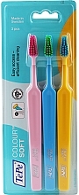 Toothbrush Set, 3 pcs, pink + blue + yellow - TePe Colour Soft — photo N1