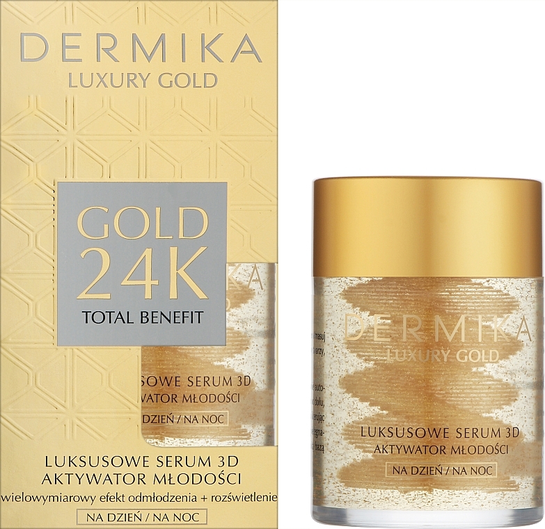 Rejuvenating Face Serum - Dermika Luxury Gold 24k Total Benefit Serum — photo N2