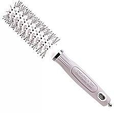 Fragrances, Perfumes, Cosmetics Hair Brush, 20 mm, double bristles - Olivia Garden Expert Blowout Wind Double Bristles White & Grey