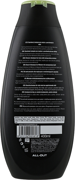 Men Shampoo & Shower Gel 'All-Out' - Lilien For Men Body & Hair All-Out Shower & Shampoo — photo N2