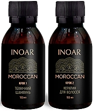 Keratin Treatment Set for Slavic Hair, 2 procedures - Inoar Moroccan Hair Keratin (shmp/100ml + keratin/100ml) — photo N4