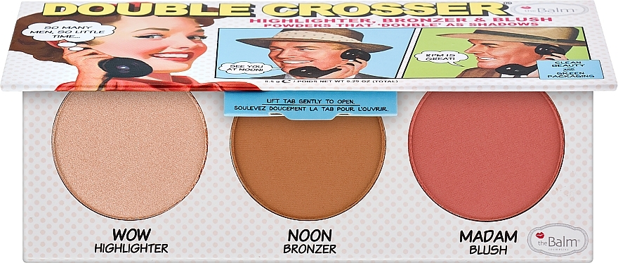 Highlighter, Bronzer & Blush - theBalm Double Crosser Highlighter Bronzer & Blush Palette — photo N1