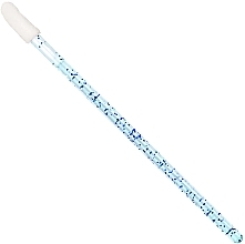 Lip Gloss Applicator, white with blue glitter - Clavier — photo N3