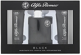 Fragrances, Perfumes, Cosmetics Alfa Romeo Black - Set (edt/125ml+sh/gel/100ml+ash/balm/100ml)