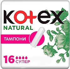 Fragrances, Perfumes, Cosmetics Super Tampons, 16 pcs - Kotex Natural