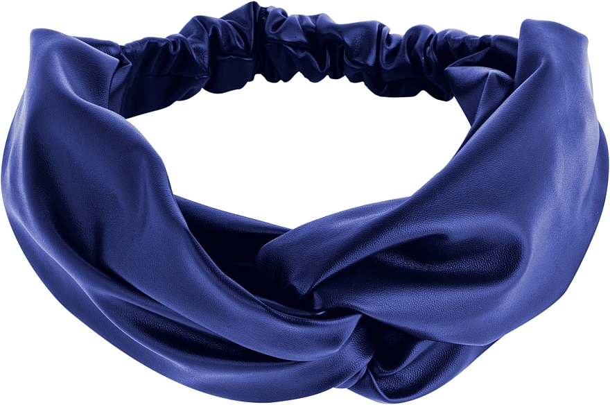 Headband "Faux Leather Twist", blue electric - MAKEUP Hair Accessories — photo N2