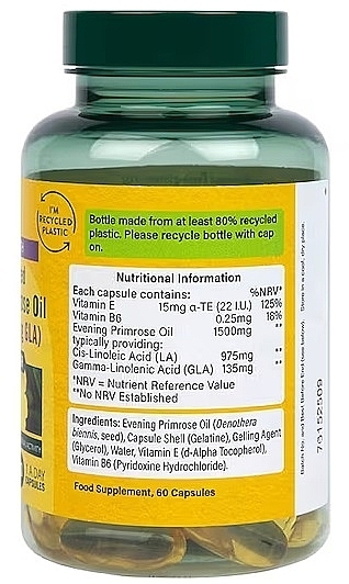 Evening Primula Dietary Supplement, 1500 mg - Holland & Barrett High Strength Cold Pressed Evening Primrose Oil 1500mg — photo N2