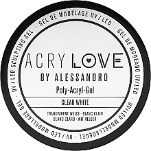 Fragrances, Perfumes, Cosmetics Polyacrylic Nail Gel - Alessandro International AcryLove Poly-Acryl-Gel Clear White