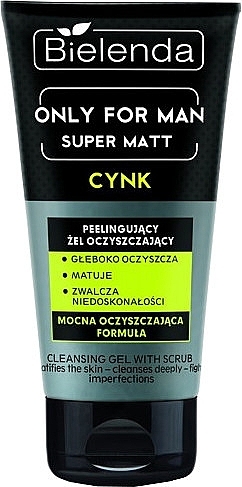 Cleansing Peeling-Gel - Bielenda Only For Men Super Mat Cleansing Gel With Scrub — photo N1