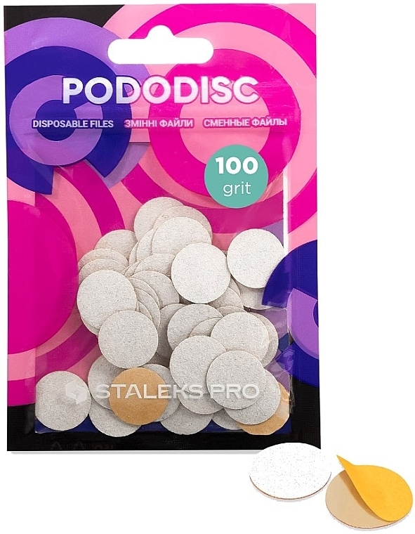 Pedicure Disc Refills "Pododisc", S, white, 100 grit, 50 pcs - Staleks Pro — photo N1
