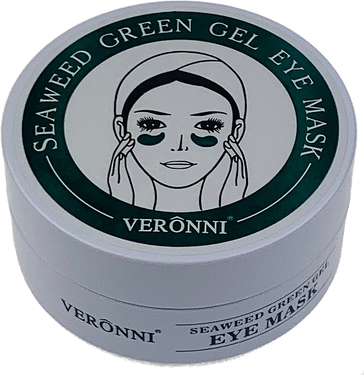 Rejuvenating Hydrogel Eye Patch with Seaweed Extract & Hyaluronic Acid - Veronni Seaweed Green Gel Eye Mask — photo N1