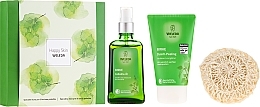 Fragrances, Perfumes, Cosmetics Set - Weleda Happy Skin (b/peel/150ml + b/oil/100ml + sh/sponge)