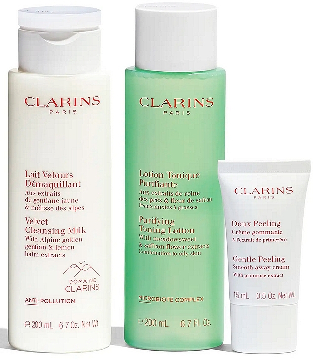 Set - Clarins My Cleansing Essentials (f/lmilk/200ml + f/lot/200ml + f/cr/15ml + makeup/bag) — photo N3