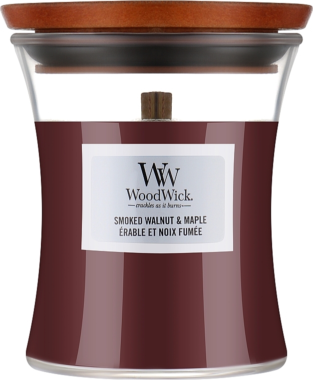 Scented Candle in Glass - WoodWick Smoked Walnut & Maple — photo N1