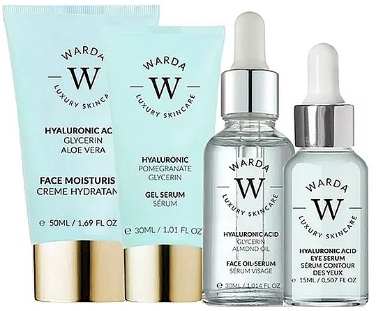 Set - Warda Skin Hydration Boost Hyaluronic Acid (f/cr/50ml + oil/ser/30ml + gel/ser/30ml + eye/ser/15ml) — photo N1