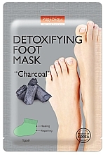 Charcoal Foot Mask - Purderm Detoxifying Foot Mask "Charcoal" — photo N1
