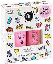 Fragrances, Perfumes, Cosmetics Set - Nailmatic Pop Kids Set (nail/polish/2x8ml + stickers/24pcs)