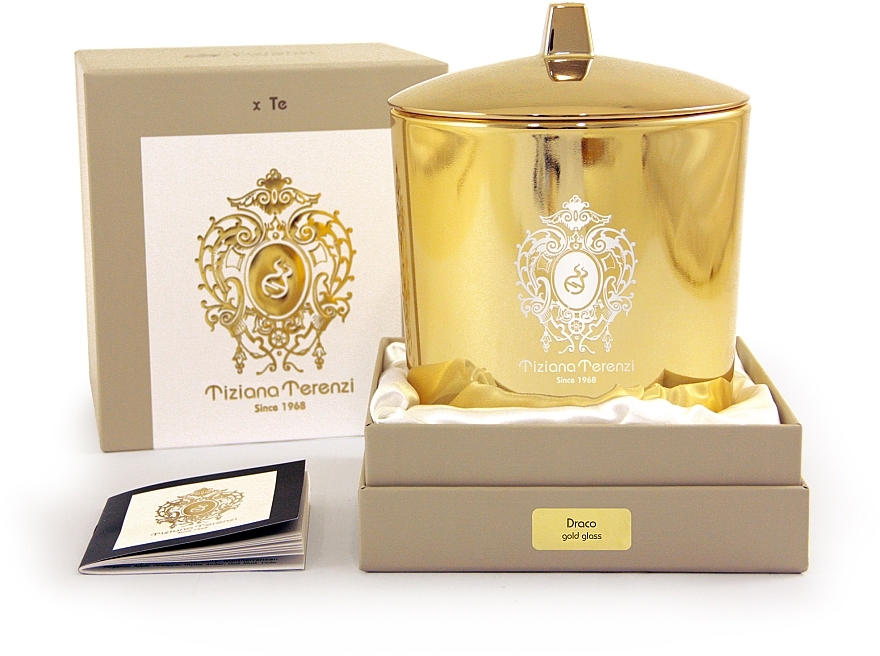 Tiziana Terenzi Draco Scented Candle Gold Glass - Scented Candle with Lid — photo N1