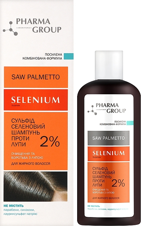 Selenium Sulfide Anti-Dandruff Shampoo for Oily Hair - Pharma Group Saw Palmetto Shampoo — photo N2