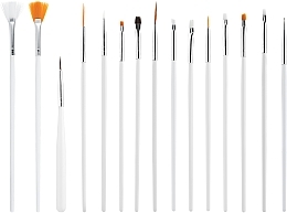 Fragrances, Perfumes, Cosmetics Nail Art Brush Set, 15 pcs, white - King Rose