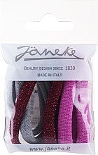 Fragrances, Perfumes, Cosmetics Hair Ties, 6 pcs, grey + light burgundy + purple - Janeke