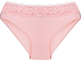 Women's Cotton Panties with Lace Insert, peach - Moraj — photo N1