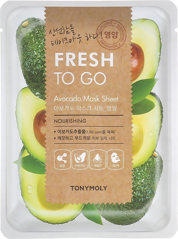 Avocado Extract Sheet Mask - Tony Moly Fresh To Go Avocado Mask Sheet Nourishing — photo N2