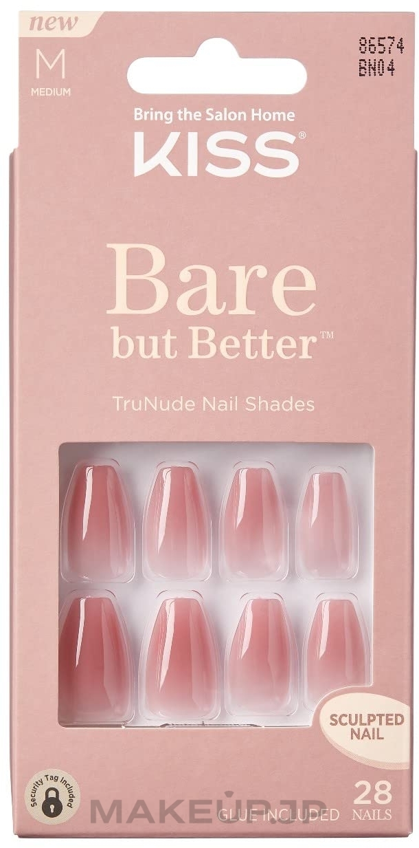 False Nails Set with Glue, medium - Kiss Bare But Better Nails Nude Nude — photo 28 ЊВ.