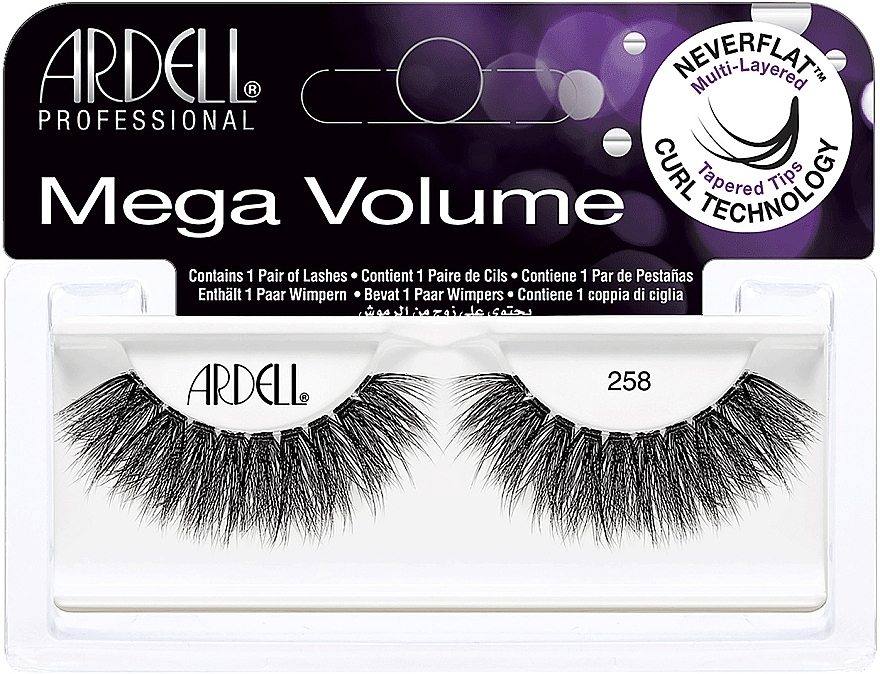 False Lashes - Ardell Mega Volume 258 Black — photo N1