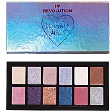 Eyeshadow Palette - I Heart Revolution Unicorns Heart Eyeshadow Palette  — photo N1