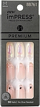 Fragrances, Perfumes, Cosmetics False Nails Set with Glue, medium length - Kiss imPRESS Premium Press-On Manicure