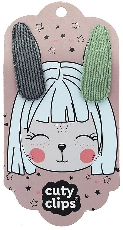 Hair Clips, 2 pcs - Snails Cuty Clips-Bunny Ears No. 8 — photo N1