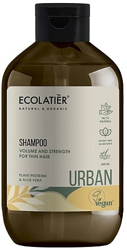 Volumizing and Firming Thin Hair Shampoo 'Herbal Proteins and Aloe Vera' - Ecolatier Urban Volume & Strength Shampoo — photo N4