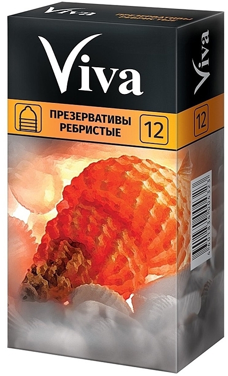 Ribbed Latex Condoms, 12 pcs - Viva — photo N1