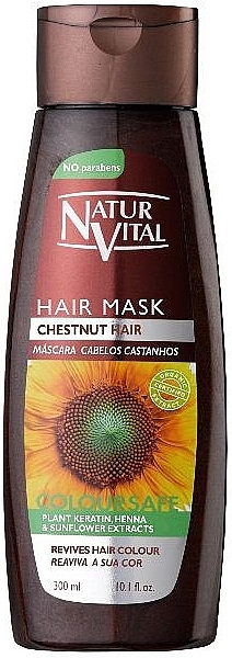 Hair Color Preserving Mask for Color-Treated Hair - Natur Vital Coloursafe Henna Hair Mask Chestnut Hair — photo N1